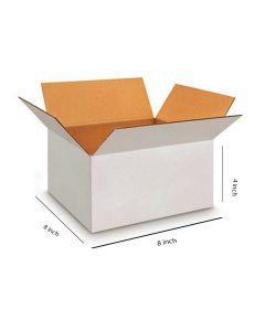 Unprinted, White, 03ply, Universal, Corrugated, Multipurpose, Boxes, 8in x 8in x 4in, Pack of 500