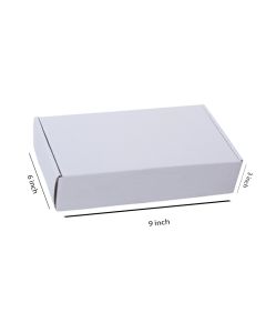Unprinted, White, 03ply, Flat, Corrugated, Multipurpose, Boxes, 9in x 6in x 3in, Pack of 500
