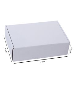Unprinted, White, 03ply, Flat, Corrugated, Multipurpose, Boxes, 11in x 9in x 2.5in, Pack of 500