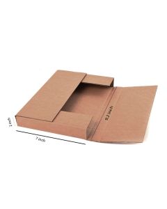 Unprinted, Brown, 03ply, Book style, Corrugated, Folder, Boxes, 9.2in x 7in x 2in, Pack of 500