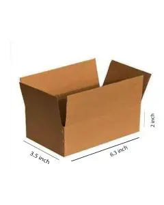 Unprinted, Brown, 03ply, Universal, Corrugated, Multipurpose, Boxes, 6.3in x 3.5in x 2in, Pack of 500