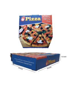 Printed, 03ply, Flat, Corrugated, Pizza, Boxes, 10in x 10in x 1.5in, Pack of 500
