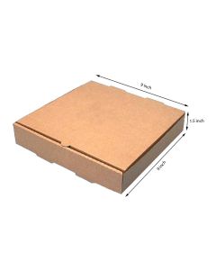 Unprinted, Brown, 03ply, Flat, Corrugated, Pizza, Boxes, 9in x 9in x 1.5in, Pack of 500