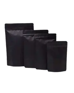 Black, Stand-up, Zip Lock, Pouches, 4in x 7in, Pack of 500