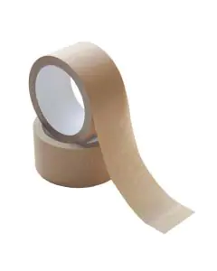 Brown, 80gsm, Round, Self Adhesive, Paper, Tapes, 3in x 50m, Pack of 12
