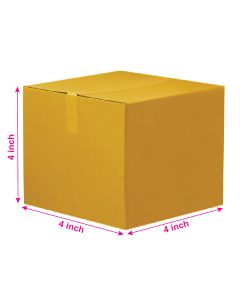 Brown, 03ply, Cube, Corrugated, Multipurpose, Boxes, 4in x 4in x 4in, Pack of 100
