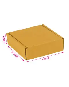 Brown, 03ply, Flat Corrugated Boxes, 4in x 3in x 1in