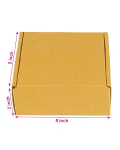 Brown, 03ply, Flat Corrugated Boxes, 5in x 5in x 2in