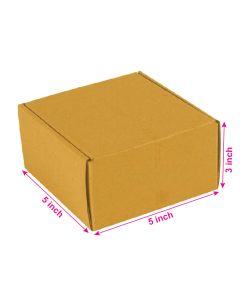 Brown, 03ply, Flat, Corrugated, Multipurpose, Boxes, 5in x 5in x 3in,  Pack of 500