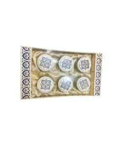 Mandala Art Crafted Gift trays with 6 Glass Jars 18in x 11in x 2in, Pack of 10