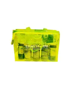 Transparent, Neon Green Colour, PVC Zipper Bags with Gusset, Dustproof, Waterproof Bags 13in x 4in x 9.5in , Pack of 25