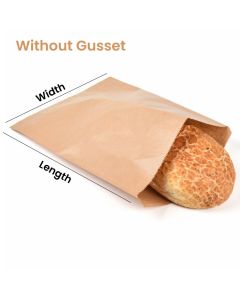Unprinted, Brown, 55gsm, Grocery, Bags, 5in x 7in, Pack of 500