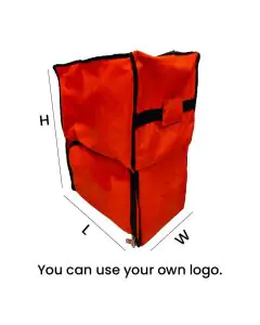 Orange, Zip Closure, Without Branding, Multipurpose, Delivery Bags, 20in x 14in x 27in, Pack of 1