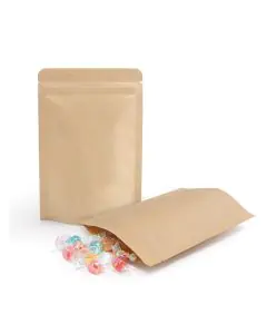 Kraft Stand-up Pouches with Zipper, 6in x 9in