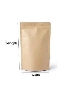 Kraft, Stand-up, Zip Lock, Pouches, 3.5in x 6in, Pack of 500