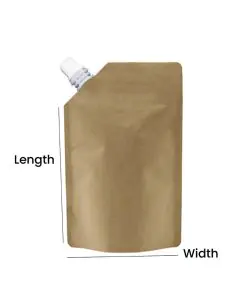 Kraft, Stand-up, Corner Spout 10mm, Pouches, 4.7in x 6.7in, Pack of 500