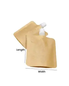One side Kraft, Stand-up, Centre Spout 21mm, Pouches, 5.5in x 8in, Pack of 500