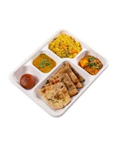 GoEco, Disposable, 5CP, Rectangular, Baggase, Meal Trays, Pack of 300