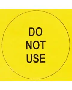 Printed, "DO NOT USE", Stickers, 2in x 2in, Pack of 100