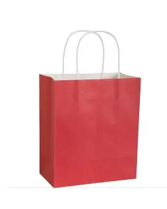 Red, Shopping, Bags, 13.75in x 12.5in x 5.5in, Pack of 50