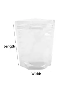 Transparent, Stand-up, Zip Lock, Pouches, 3.5in x 6in, Pack of 500