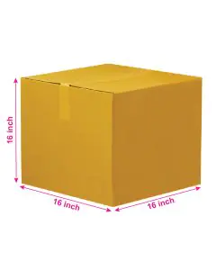 Unprinted, Brown, 07ply, Cube, Corrugated, Multipurpose, Boxes, 16in x 16in x 16in, Pack of 100