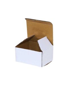 Unprinted, White, 03ply, Reverse Tuck In, Corrugated, Multipurpose, Boxes, 5in x 4in x 2in, Pack of 500