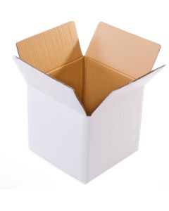 Unprinted, White, 05ply, Cube, Corrugated, Multipurpose, Boxes, 12in x 12in x 12in, Pack of 500