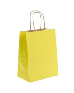 Yellow, Shopping, Bags, 9.75in x 9in x 4in, Pack of 50