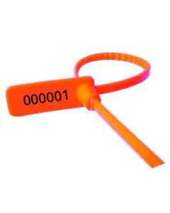 Orange, One Time Lock, Security, Seals, 8in, Pack of 1000