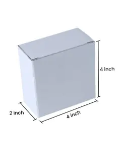 White, 03ply, Reverse Tuck In, Corrugated, Multipurpose, Boxes, 4in x 4in x 2in, Pack of 500