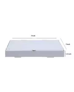 Unprinted, White, 03ply, Flat, Corrugated, Pizza, Boxes, 7in x 7in x 1.5in, Pack of 500