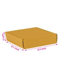 Brown, 03ply, Flat, Corrugated, Boxes, 8.4in x 6.1in x 2in, Pack of 500