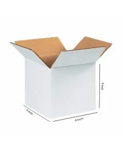 White, 03ply, Cube, Corrugated, Multipurpose, Boxes, 4in x 4in x 4in, Pack of 100