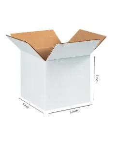 White, 03ply, Cube, Corrugated, Multipurpose, Boxes, 5in x 5in x 5in, Pack of 500