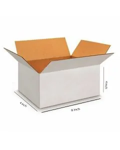 White, 03ply, Universal, Corrugated, Multipurpose, Boxes, 8in x 4in x 4in, Pack of 100
