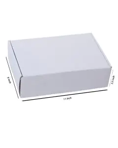 Unprinted, White, 03ply, Flat, Corrugated, Multipurpose, Boxes, 11in x 9in x 2.5in, Pack of 500
