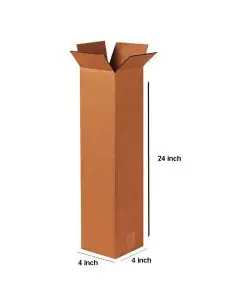 Unprinted, Brown, 03ply, Long, Corrugated, Boxes, 4in x 4in x 24in, Pack of 500
