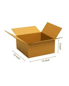Unprinted, Brown, 03ply, Universal, Corrugated, Multipurpose, Boxes, 12in x 12in x 6in, Pack of 500