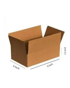 Unprinted, Brown, 03ply, Universal, Corrugated, Multipurpose, Boxes, 5in x 3in x 3.3in, Pack of 500