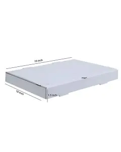 Unprinted, White, 03ply, Flat, Corrugated, Pizza, Boxes, 10in x 10in x 1.5in, Pack of 500