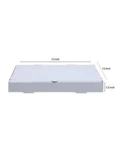 Unprinted, White, 03ply, Flat, Corrugated, Pizza, Boxes, 12in x 12in x 1.5in, Pack of 500