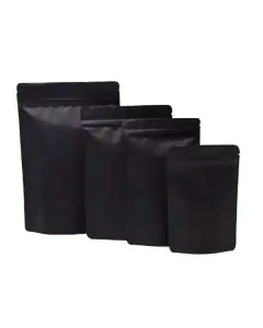 Black, Stand-up, Zip Lock, Pouches, 4in x 7in, Pack of 500