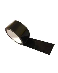 Unprinted, Black, 42microns, Round, Self adhesive, Tapes, 48mm x 65m, Pack of 12