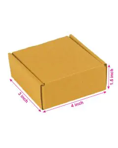 Brown, 03ply, Flat, Corrugated, Boxes, 4in x 3in x 1.5in, Pack of 500