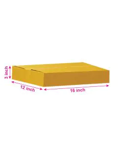 Brown, 03ply, Flat, Corrugated, Multipurpose, Boxes, 16in x 12in x 3in, Pack of 50