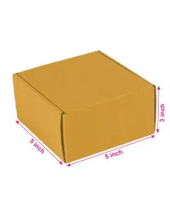 Brown, 03ply, Flat, Corrugated, Multipurpose, Boxes, 5in x 5in x 3in, Pack of 100