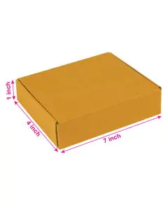Brown, 03ply, Tab lock, Corrugated, Multipurpose, Boxes, 7in x 4in x 1in, Pack of 100
