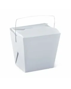 White, 300gsm, With Handle, Food, Buckets, 4.5in x 4in x 4.5in, Pack of 50