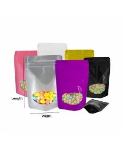 Window Stand-up, Zip Lock, Pouches, 5in x 8in, Pack of 500